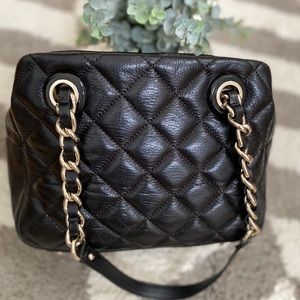 Kate spade quilted black leather bag
